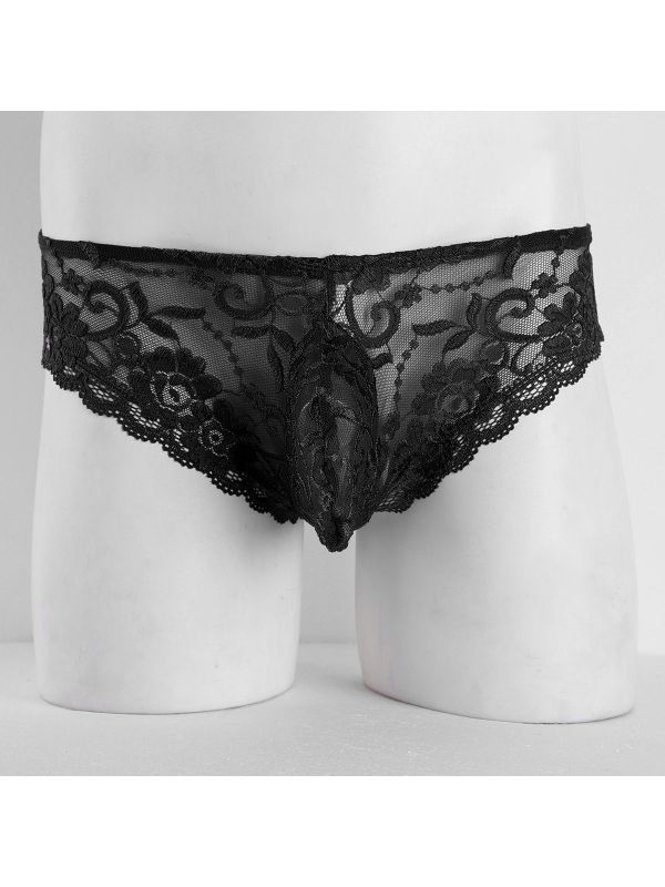 Men S Sissy Lace Floral Bikini Briefs