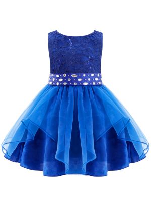 iEFiEL Toddler Baby Girls Dress Sleeveless Sequins Party Dresses Princess Lace Tulle Tutu Dress