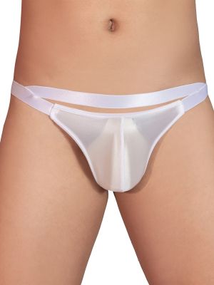 Mens Silky Glossy Open Butt Cutout Thong Underwear